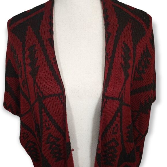ONE WORLD RED & BLACK CARDIGAN SZ.2X GUC - Picture 2 of 7